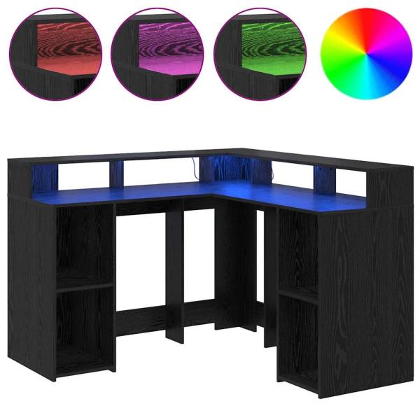 Schreibtisch Schwarz-Eiche 130x130x91 cm Holzwerkstoff