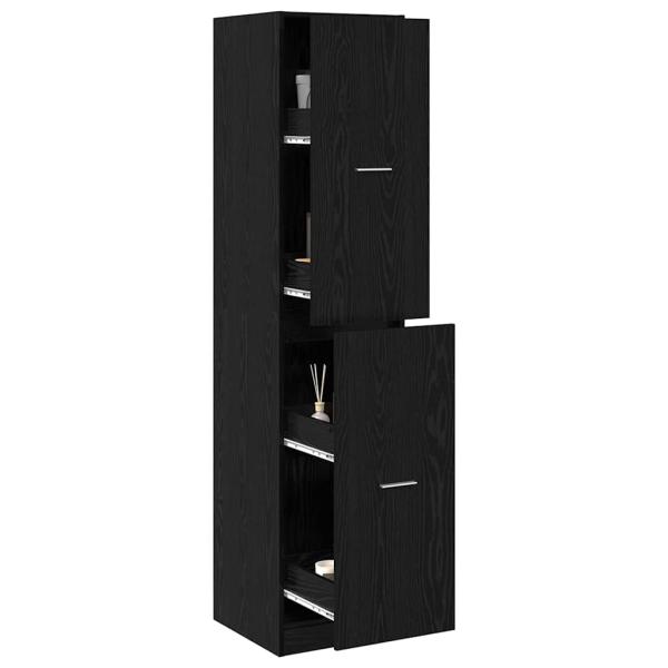 Apotheker Schrank Schwarz Eiche 40x41x174.5 cm Spanplatte