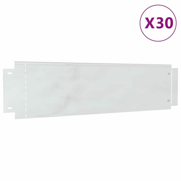 Rasenbegrenzungen 30 Stk 25x100 cm Flexible Galvanisierte Stahl, Rasenbegrenzungen 10 Stk 25x100 cm Flexible Galvanisierte Stahl