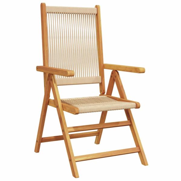 5-tlg. Garten-Essgruppe Beige Massivholz Akazie & Poly Rattan