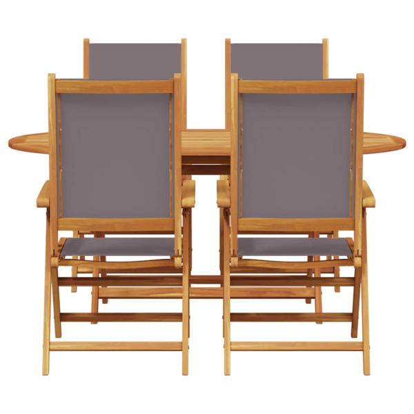 5-teiliges Garten Essset Anthrazit Massivholz Akazie