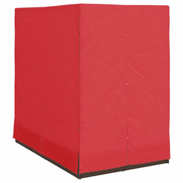 Doppelte Sonnenliege Set aus 2 Braun und Rot Rattan und Polyester
