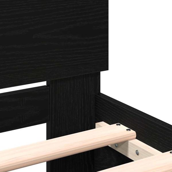 Bettgestell mit Kopfteil Schwarze Eiche 180x200 cm Engineered Wood