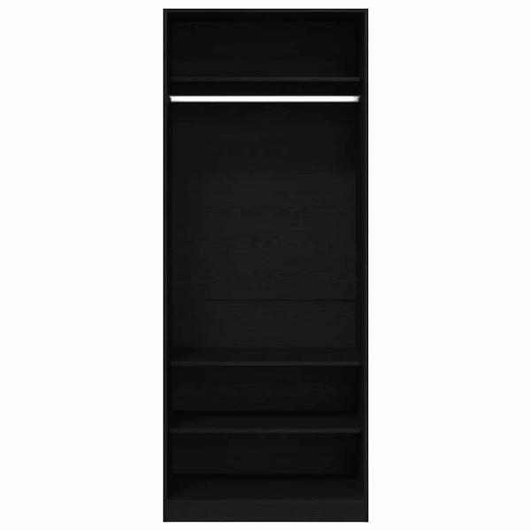 Kleiderschrank Schwarz-Eiche Set von 2 Schwarz Eiche Holzwerkstoff