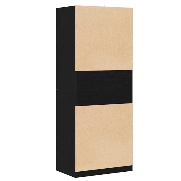 Kleiderschrank Schwarz-Eiche Set von 2 Schwarz Eiche Holzwerkstoff