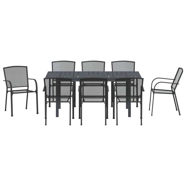 9-Personen Garten Essgruppe Anthrazit Stahl