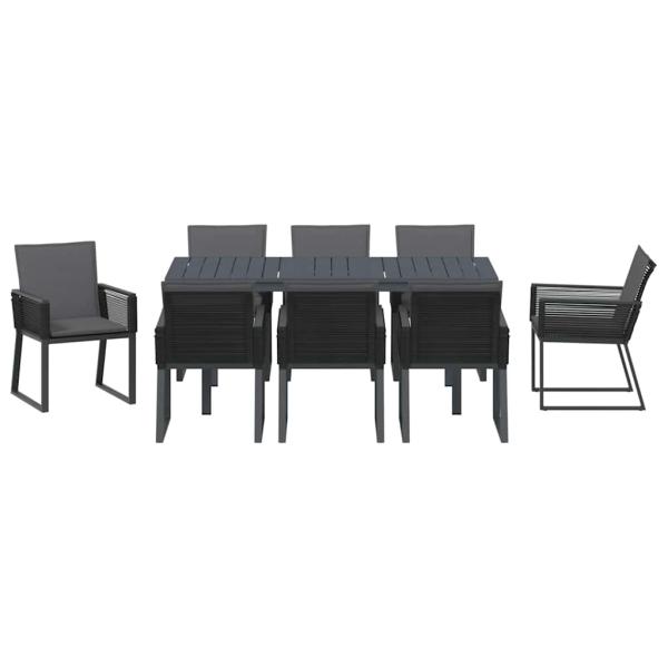 Garten Essgruppe 9 pcs Anthrazit Poly-Rattan