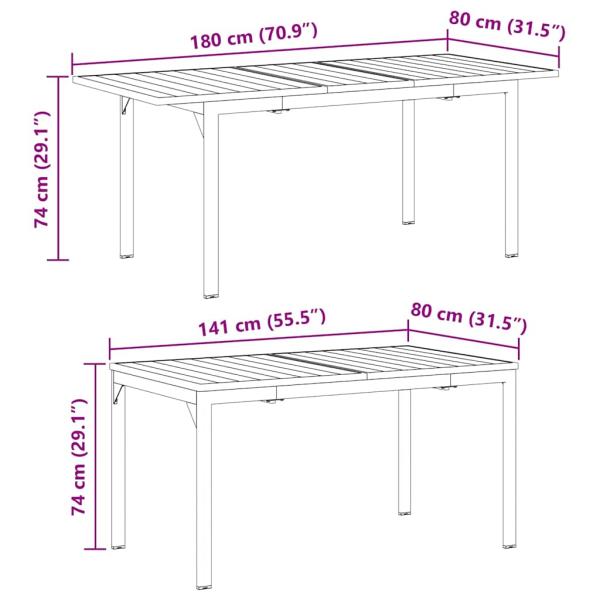 7-teiliges Garten-Dining Set mit Kissen in Grau Poly Rattan