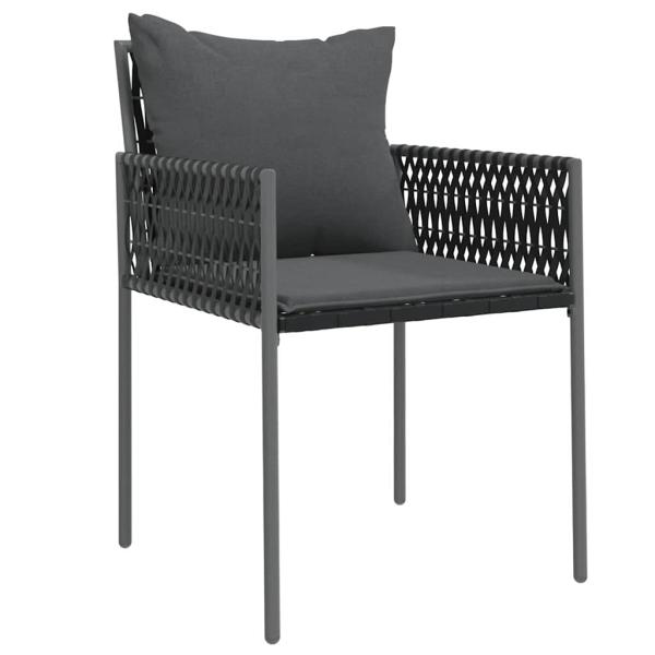 Set mit 3 Schwarz, Dunkelgrau PE-Rattan Standard Stabil