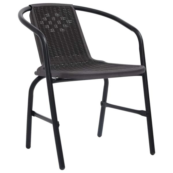 3-teiliges Gartenset Schwarz Poly Rattan