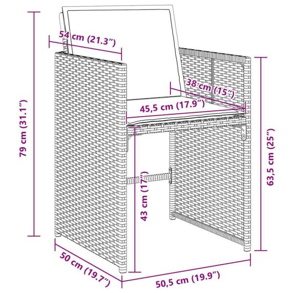 5-teiliges Garten Essset mit Kissen Beige Poly Rattan, Gartentisch Schwarz 80x80x73 cm Tempered Glass