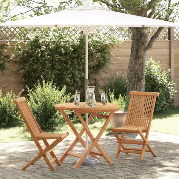 ARDEBO.de - 3-teiliges faltbares Gartenbistro Set aus massivem Akazienholz