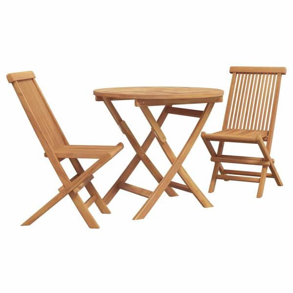 3-teiliges faltbares Gartenbistro Set aus massivem Akazienholz