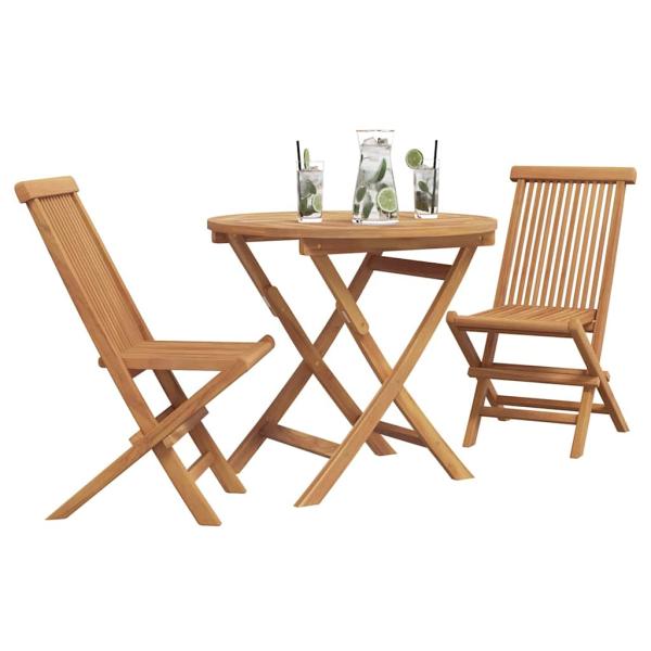 3-teiliges faltbares Gartenbistro Set aus massivem Akazienholz