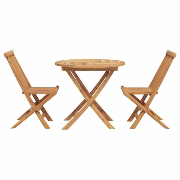 3-teiliges faltbares Gartenbistro Set aus massivem Akazienholz