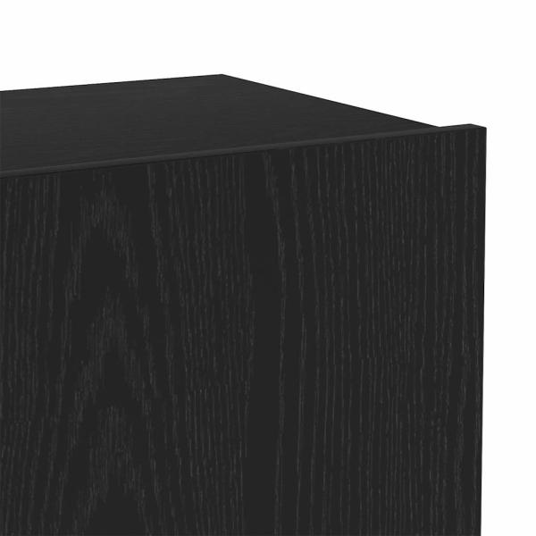 6-teiliges TV-Schrank-Set Schwarze Eiche Holzwerkstoff, Wandmontierte TV-Schränke 2 Stück Schwarze Eiche 30,5x30x30 cm, TV-Schrank Schwarze Eiche 30,5x30x110 cm Holzwerkstoff, Schwarzer Eichen-Wand-TV-Schrank 100x30x30 cm aus Holzwerkstoff