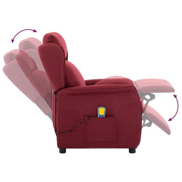 Massagesessel Weinrot Stoff