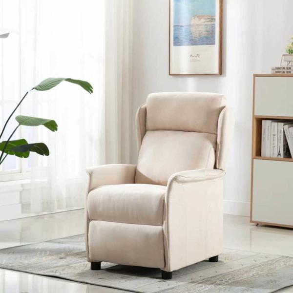 Massagesessel Creme Stoff