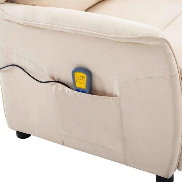 Massagesessel Creme Stoff