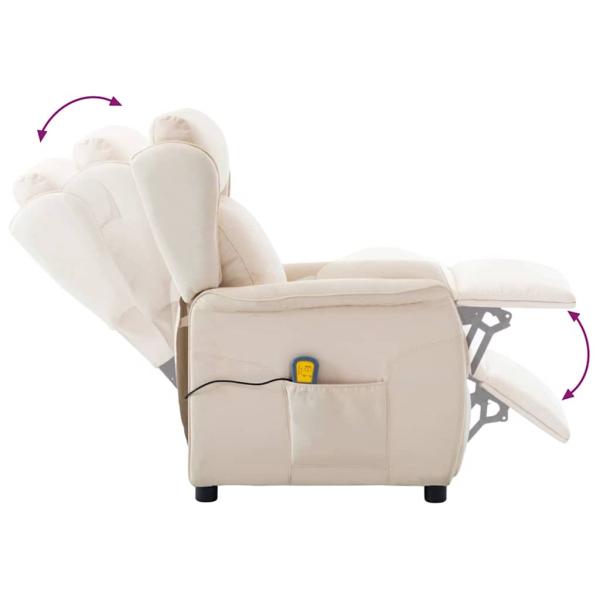 Massagesessel Creme Stoff
