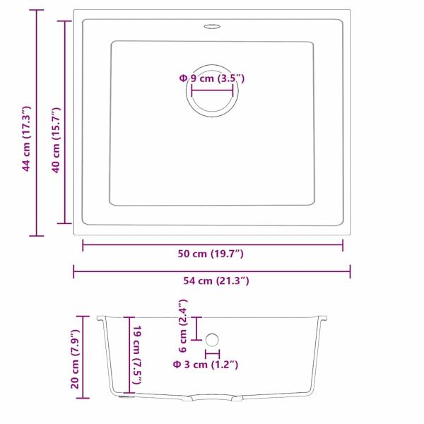 Küchenspülbecken aus Weißem Granit mit Überlaufloch