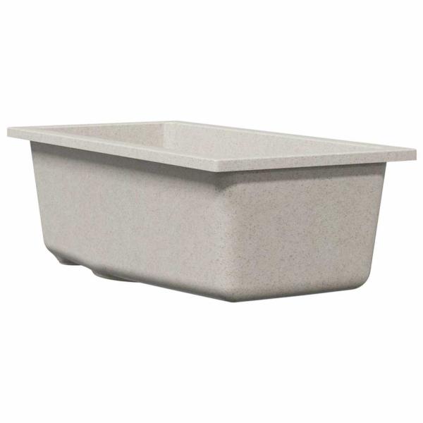 Küchenwaschbecken mit Überlauf Beige Granit