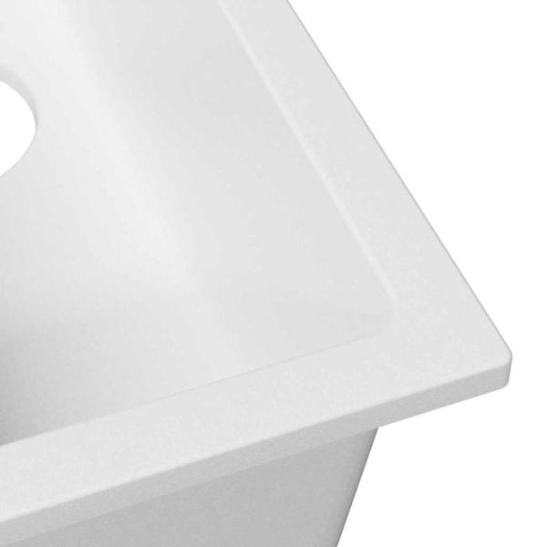 Küchenspüle in Weißem Granit mit Überlaufloch