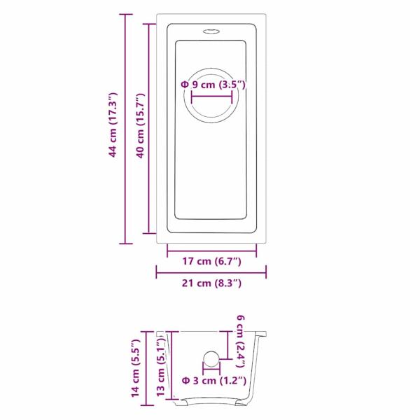 Küchenspüle in Weißem Granit mit Überlaufloch