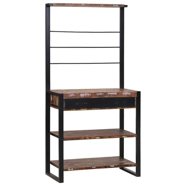 ARDEBO.de - Küchenregal Bunt 80x40x160 cm Aus solidem recyceltem Holz
