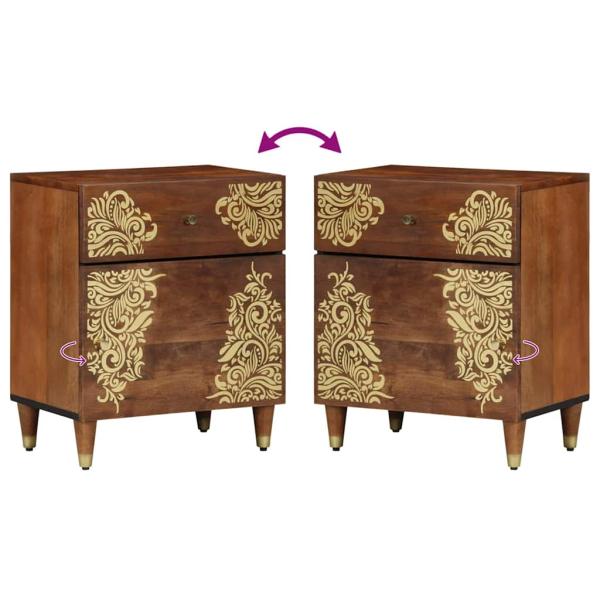 Nachttisch Honigbraun Massivholz 50 x 33 x 60 cm Langlebig