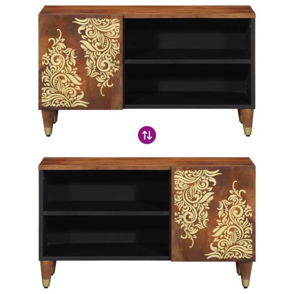 TV-Schrank Honigbraun Massivholz Mango, Holzwerkstoff
