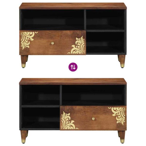 Medien-Schrank Honigbraun Massives Mango-Holz, Holzwerkstoff