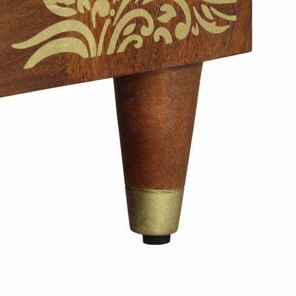 Badezimmer Waschschrank Honigbraun mit goldenen Akzenten Massivholz