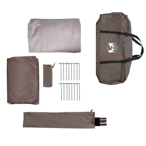 Angelzelt Braun Polyester 7-Personen Zusammenklappbar Tragbar