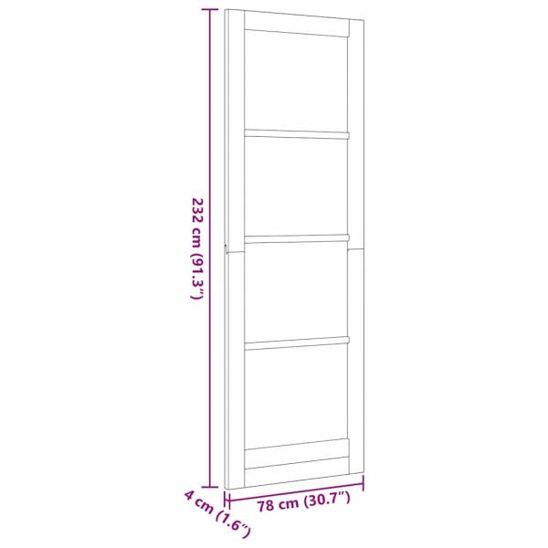 Innentür mit Glas "ORKDAL" 78x232x4 cm Massivholz Kiefer