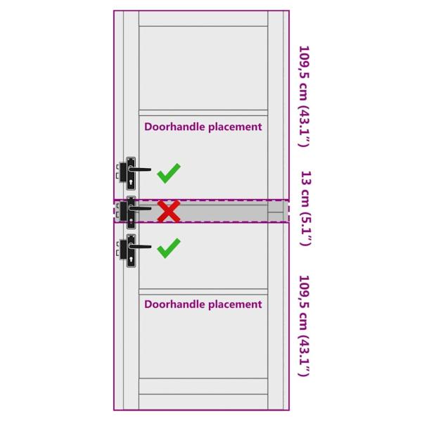 Innentür mit Glas "ORKDAL" 83x232x4 cm aus massivem Kiefernholz