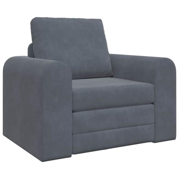 Boden-Schlafsofa 2-in-1 Dunkelgrau 98x71x83 cm Samt