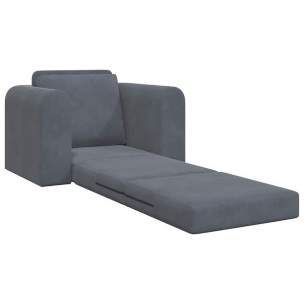 Boden-Schlafsofa 2-in-1 Dunkelgrau 98x71x83 cm Samt