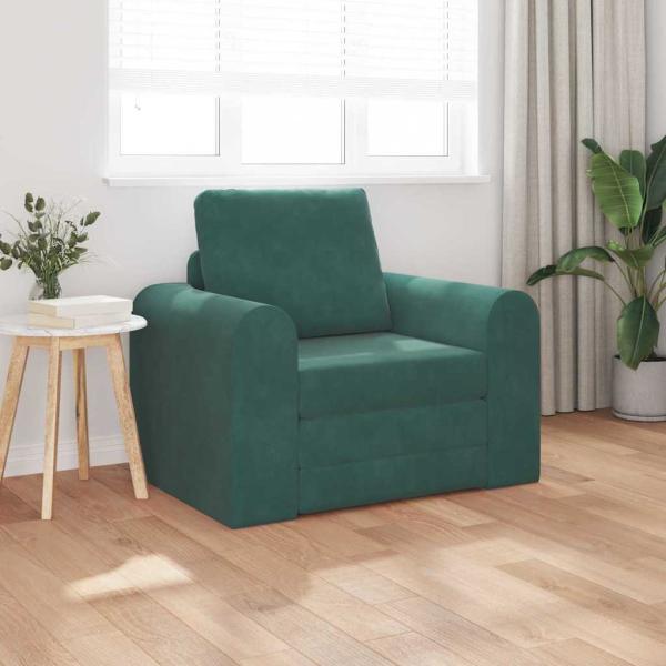 ARDEBO.de - Boden Sofa Bett 2-in-1 Dunkelgrün 98x71x83 cm Velvet