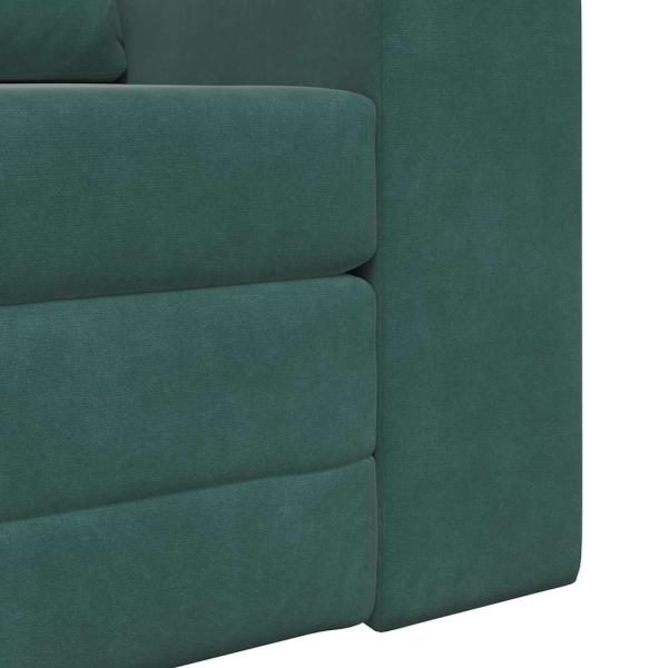 Boden Sofa Bett 2-in-1 Dunkelgrün 98x71x83 cm Velvet