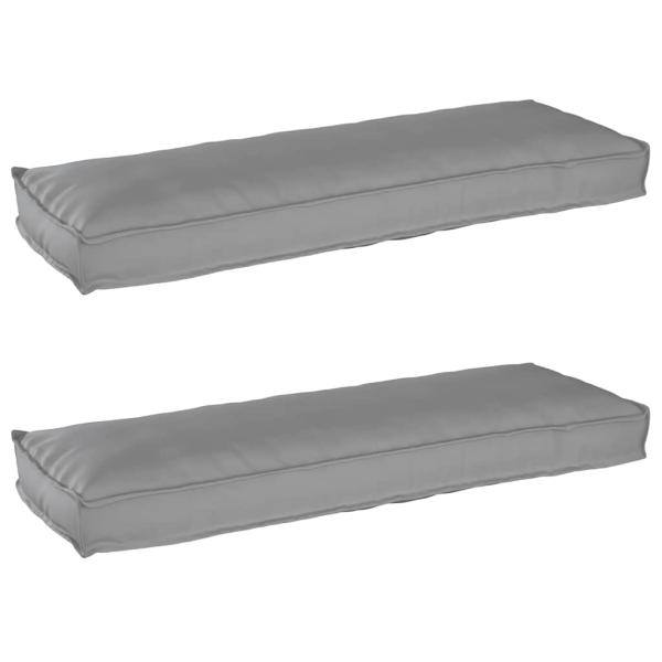 ARDEBO.de - Palettenkissen für Bank 2 Stück Grau 120x40x8 cm Oxford Stoff