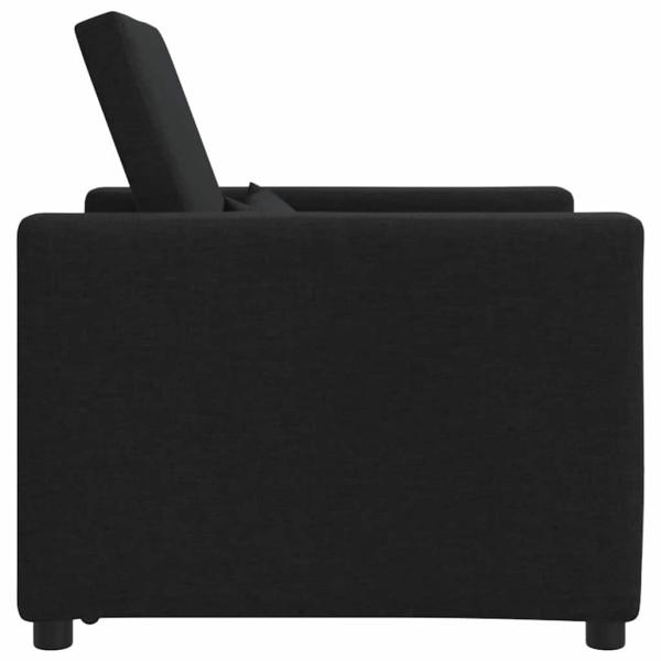 3-in-1 Einzelsofa Bett umwandelbar schwarzes Gewebe