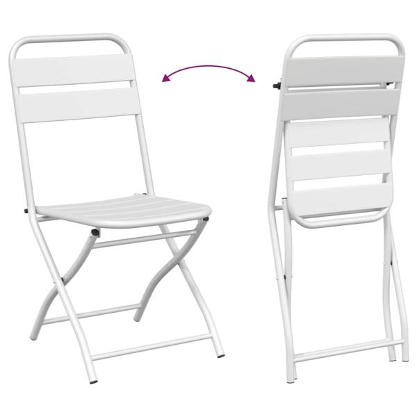 Klappgartenstühle 2er Set Weiß Stahl