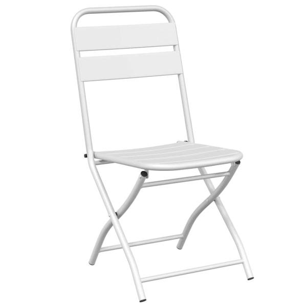 Klappgartenstühle 2er Set Weiß Stahl