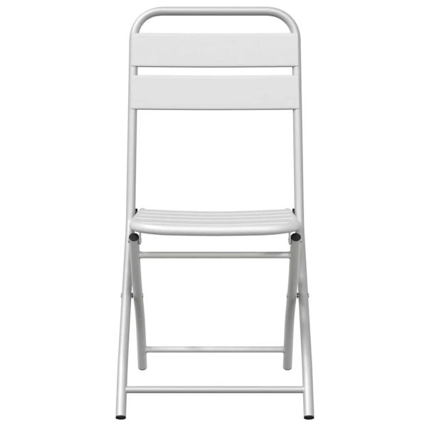 Klappgartenstühle 2er Set Weiß Stahl