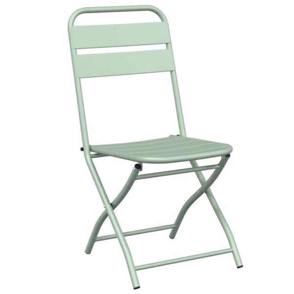 Faltbare Gartenstühle 2er Set Lichtmint 42x52x82 cm Pulverbeschichteter Stahl