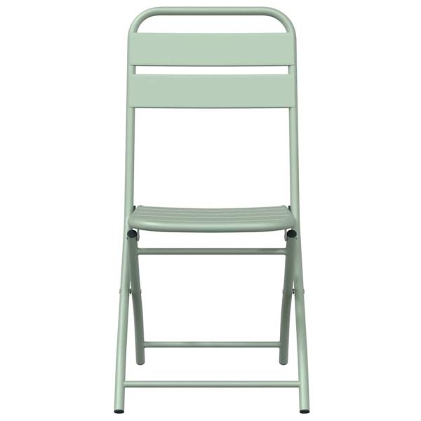 Faltbare Gartenstühle 2er Set Lichtmint 42x52x82 cm Pulverbeschichteter Stahl