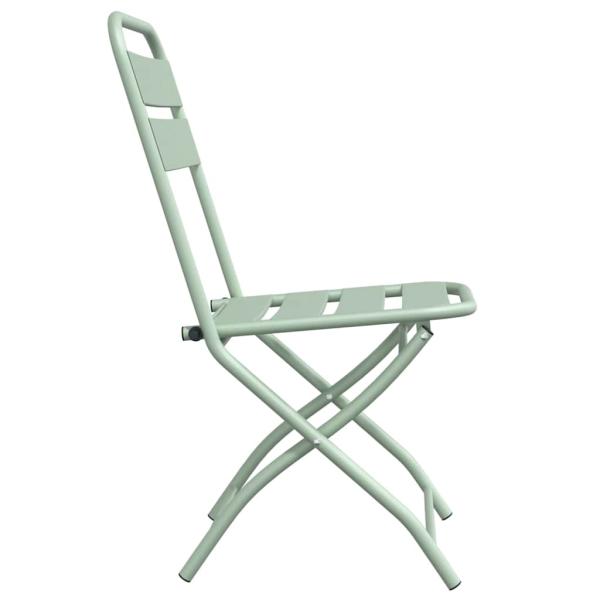 Faltbare Gartenstühle 2er Set Lichtmint 42x52x82 cm Pulverbeschichteter Stahl