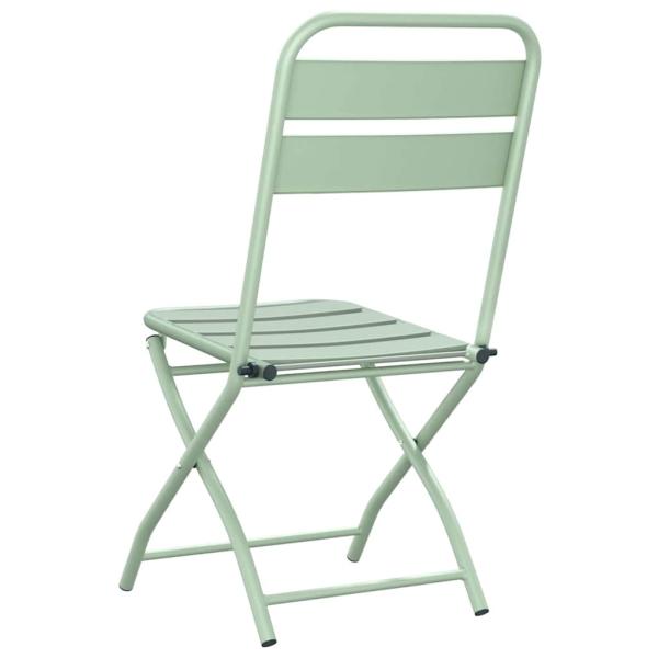 Faltbare Gartenstühle 2er Set Lichtmint 42x52x82 cm Pulverbeschichteter Stahl