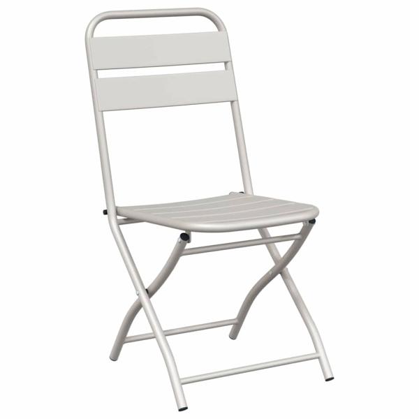 Klappgartenstühle 2 Stück Beige 42x52x82 cm Pulverbeschichteter Stahl